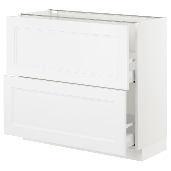 SEKTION / MAXIMERA Armoire inf 2 tir, blanc/Axstad blanc mat, 36x15x30 "
