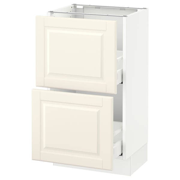 SEKTION / MAXIMERA Armoire inf 2 tir, blanc/Bodbyn blanc cassé, 18x15x30 "