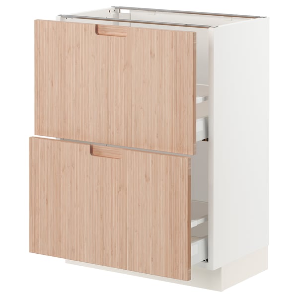 SEKTION / MAXIMERA Armoire inf 2 tir, blanc/Fröjered bambou clair, 24x15x30 "