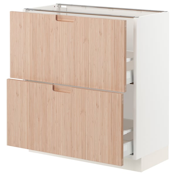 SEKTION / MAXIMERA Armoire inf 2 tir, blanc/Fröjered bambou clair, 30x15x30 "