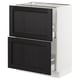 SEKTION / MAXIMERA Armoire inf 2 tir, blanc/Lerhyttan teinté noir, 24x15x30 "