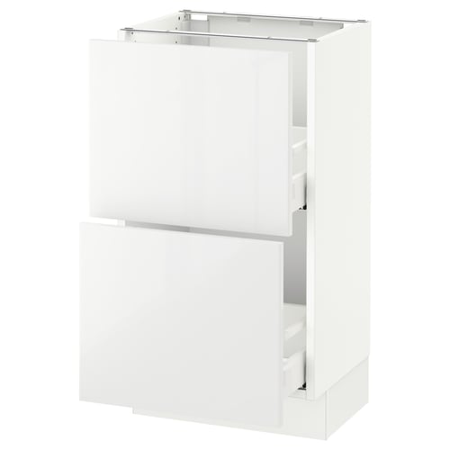 SEKTION / MAXIMERA Armoire inf 2 tir, blanc/Ringhult blanc, 18x15x30 "