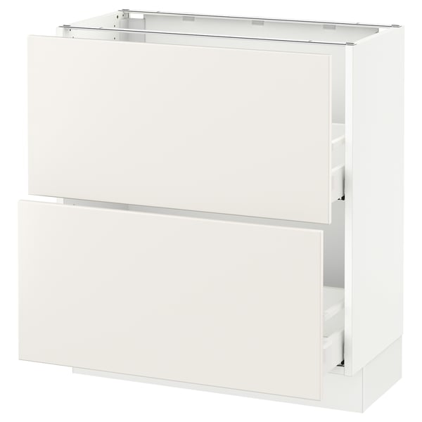 SEKTION / MAXIMERA Armoire inf 2 tir, blanc/Veddinge blanc, 30x15x30 "