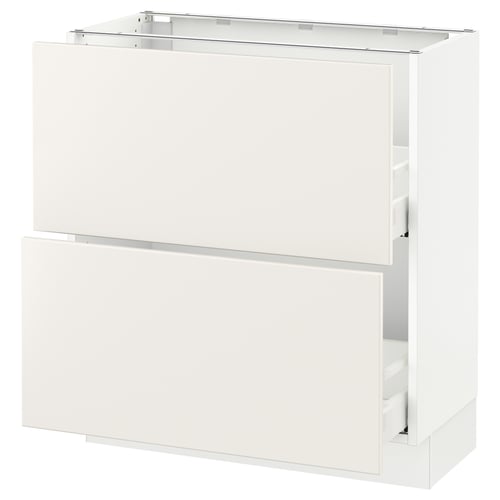 SEKTION / MAXIMERA Armoire inf 2 tir, blanc/Veddinge blanc, 30x15x30 "