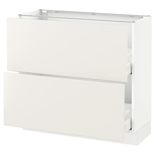 SEKTION / MAXIMERA Armoire inf 2 tir, blanc/Veddinge blanc, 36x15x30 "
