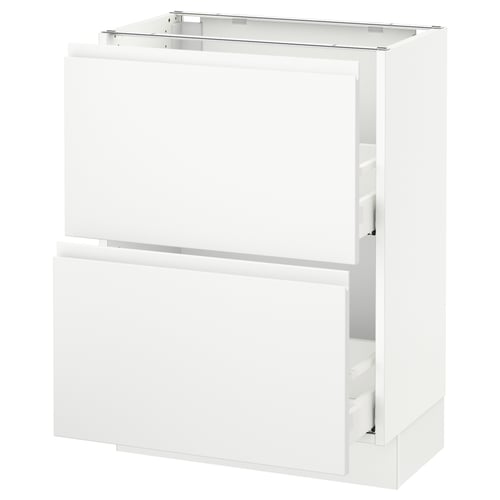 SEKTION / MAXIMERA Armoire inf 2 tir, blanc/Voxtorp blanc mat, 24x15x30 "