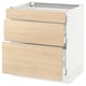 SEKTION / MAXIMERA Armoire inf 3 tir, blanc/Askersund effet frêne clair, 30x24x30 "