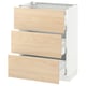 SEKTION / MAXIMERA Armoire inf 3 tir, blanc/Askersund effet frêne clair, 24x15x30 "