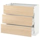 SEKTION / MAXIMERA Armoire inf 3 tir, blanc/Askersund effet frêne clair, 36x15x30 "