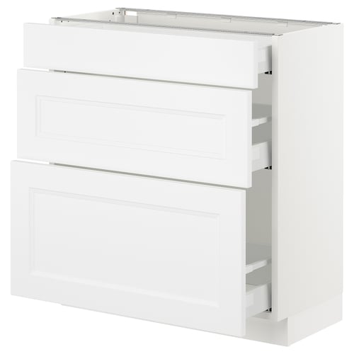 SEKTION / MAXIMERA Armoire inf 3 tir, blanc/Axstad blanc mat, 30x15x30 "