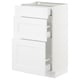 SEKTION / MAXIMERA Armoire inf 3 tir, blanc/Axstad blanc mat, 18x15x30 "