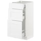 SEKTION / MAXIMERA Armoire inf 3 tir, blanc/Axstad blanc mat, 15x15x30 "