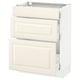 SEKTION / MAXIMERA Armoire inf 3 tir, blanc/Bodbyn blanc cassé, 24x15x30 "