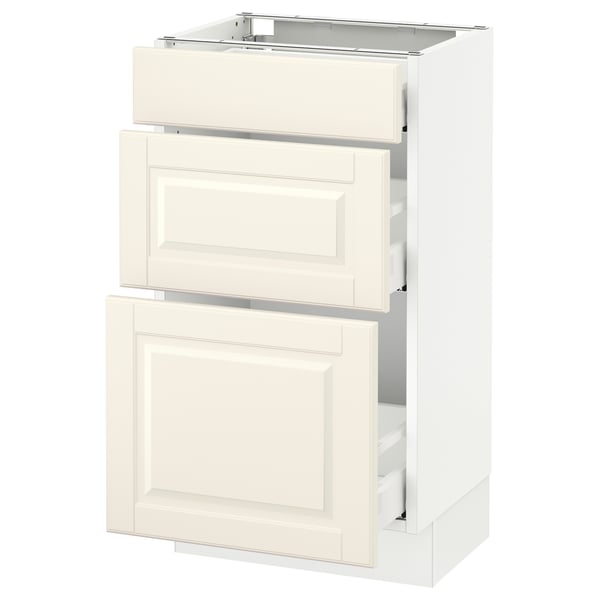 SEKTION / MAXIMERA Armoire inf 3 tir, blanc/Bodbyn blanc cassé, 18x15x30 "