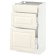 SEKTION / MAXIMERA Armoire inf 3 tir, blanc/Bodbyn blanc cassé, 18x15x30 "