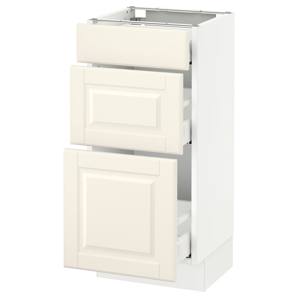 SEKTION / MAXIMERA Armoire inf 3 tir, blanc/Bodbyn blanc cassé, 15x15x30 "