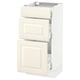 SEKTION / MAXIMERA Armoire inf 3 tir, blanc/Bodbyn blanc cassé, 15x15x30 "