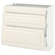 SEKTION / MAXIMERA Armoire inf 3 tir, blanc/Bodbyn blanc cassé, 36x15x30 "