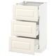 SEKTION / MAXIMERA Armoire inf 3 tir, blanc/Bodbyn blanc cassé, 18x15x30 "