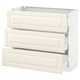 SEKTION / MAXIMERA Armoire inf 3 tir, blanc/Bodbyn blanc cassé, 36x15x30 "