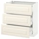 SEKTION / MAXIMERA Armoire inf 3 tir, blanc/Bodbyn blanc cassé, 30x15x30 "