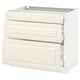 SEKTION / MAXIMERA Armoire inf 3 tir, blanc/Bodbyn blanc cassé, 36x24x30 "