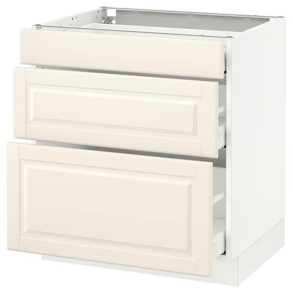 SEKTION / MAXIMERA Armoire inf 3 tir, blanc/Bodbyn blanc cassé, 30x24x30 "
