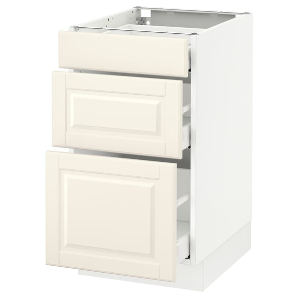 SEKTION / MAXIMERA Armoire inf 3 tir, blanc/Bodbyn blanc cassé, 18x24x30 "