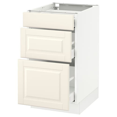 SEKTION / MAXIMERA Armoire inf 3 tir, blanc/Bodbyn blanc cassé, 18x24x30 "