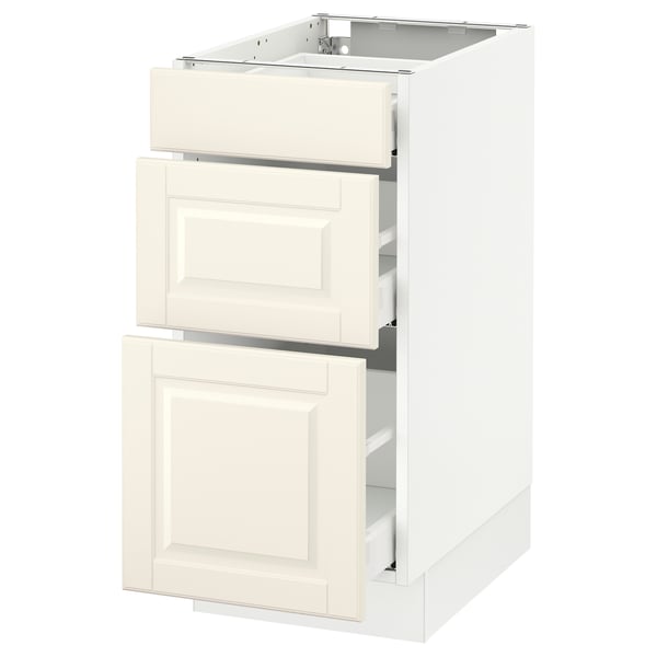 SEKTION / MAXIMERA Armoire inf 3 tir, blanc/Bodbyn blanc cassé, 15x24x30 "
