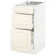 SEKTION / MAXIMERA Armoire inf 3 tir, blanc/Bodbyn blanc cassé, 15x24x30 "