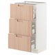 SEKTION / MAXIMERA Armoire inf 3 tir, blanc/Fröjered bambou clair, 18x15x30 "