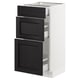 SEKTION / MAXIMERA Armoire inf 3 tir, blanc/Lerhyttan teinté noir, 15x15x30 "
