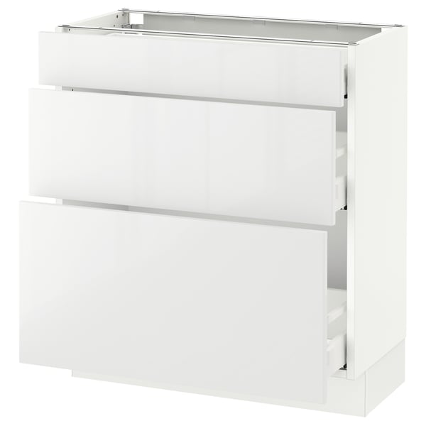 SEKTION / MAXIMERA Armoire inf 3 tir, blanc/Ringhult blanc, 30x15x30 "