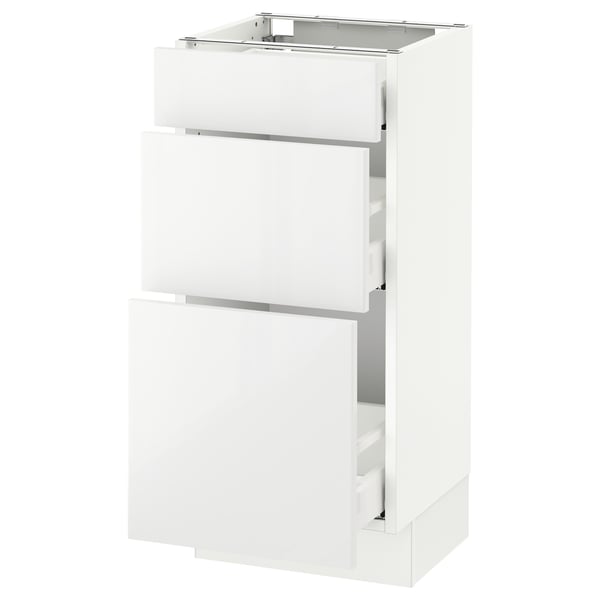 SEKTION / MAXIMERA Armoire inf 3 tir, blanc/Ringhult blanc, 15x15x30 "