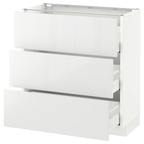 SEKTION / MAXIMERA Armoire inf 3 tir, blanc/Ringhult blanc, 30x15x30 "