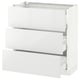 SEKTION / MAXIMERA Armoire inf 3 tir, blanc/Ringhult blanc, 30x15x30 "