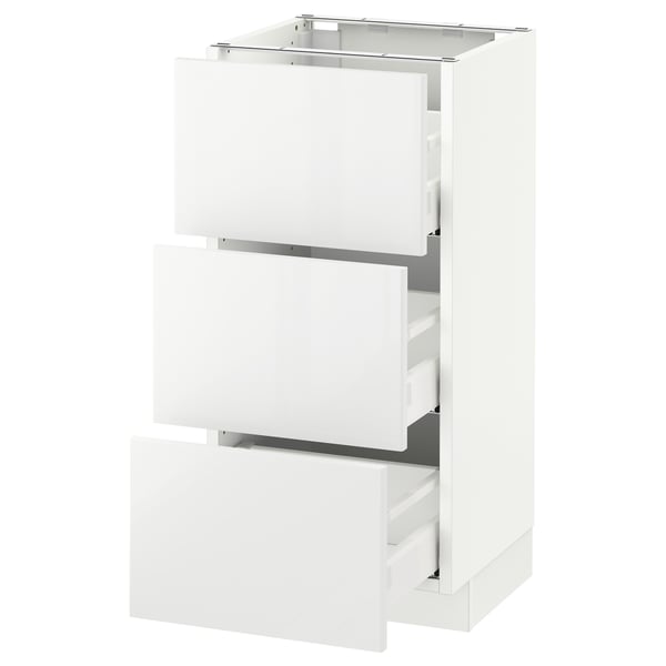 SEKTION / MAXIMERA Armoire inf 3 tir, blanc/Ringhult blanc, 15x15x30 "
