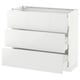 SEKTION / MAXIMERA Armoire inf 3 tir, blanc/Ringhult blanc, 36x15x30 "
