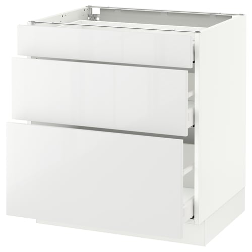 SEKTION / MAXIMERA Armoire inf 3 tir, blanc/Ringhult blanc, 30x24x30 "