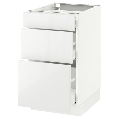 SEKTION / MAXIMERA Armoire inf 3 tir, blanc/Ringhult blanc, 18x24x30 "
