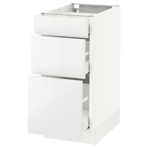 SEKTION / MAXIMERA Armoire inf 3 tir, blanc/Ringhult blanc, 15x24x30 "