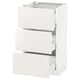 SEKTION / MAXIMERA Armoire inf 3 tir, blanc/Veddinge blanc, 18x15x30 "