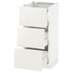 SEKTION / MAXIMERA Armoire inf 3 tir, blanc/Veddinge blanc, 15x15x30 "