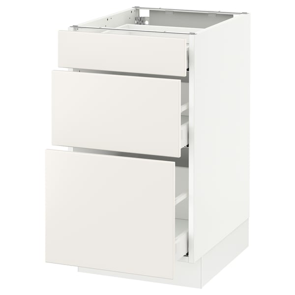 SEKTION / MAXIMERA Armoire inf 3 tir, blanc/Veddinge blanc, 18x24x30 "