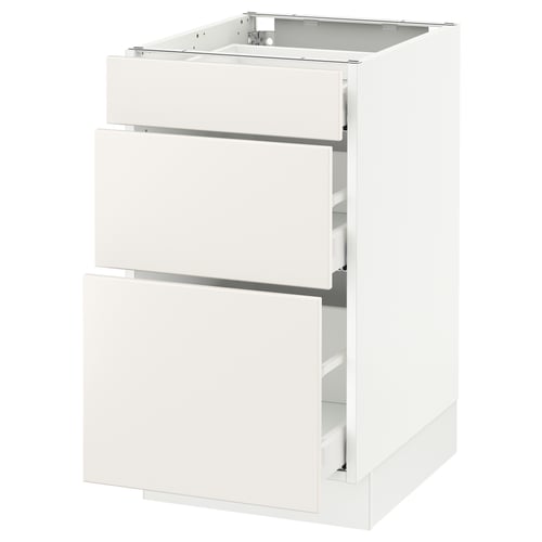 SEKTION / MAXIMERA Armoire inf 3 tir, blanc/Veddinge blanc, 18x24x30 "