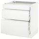 SEKTION / MAXIMERA Armoire inf 3 tir, blanc/Voxtorp blanc mat, 30x24x30 "