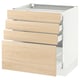 SEKTION / MAXIMERA Armoire inf 4 tir, blanc/Askersund effet frêne clair, 30x24x30 "
