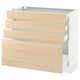 SEKTION / MAXIMERA Armoire inf 4 tir, blanc/Askersund effet frêne clair, 36x15x30 "