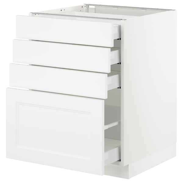 SEKTION / MAXIMERA Armoire inf 4 tir, blanc/Axstad blanc mat, 24x24x30 "
